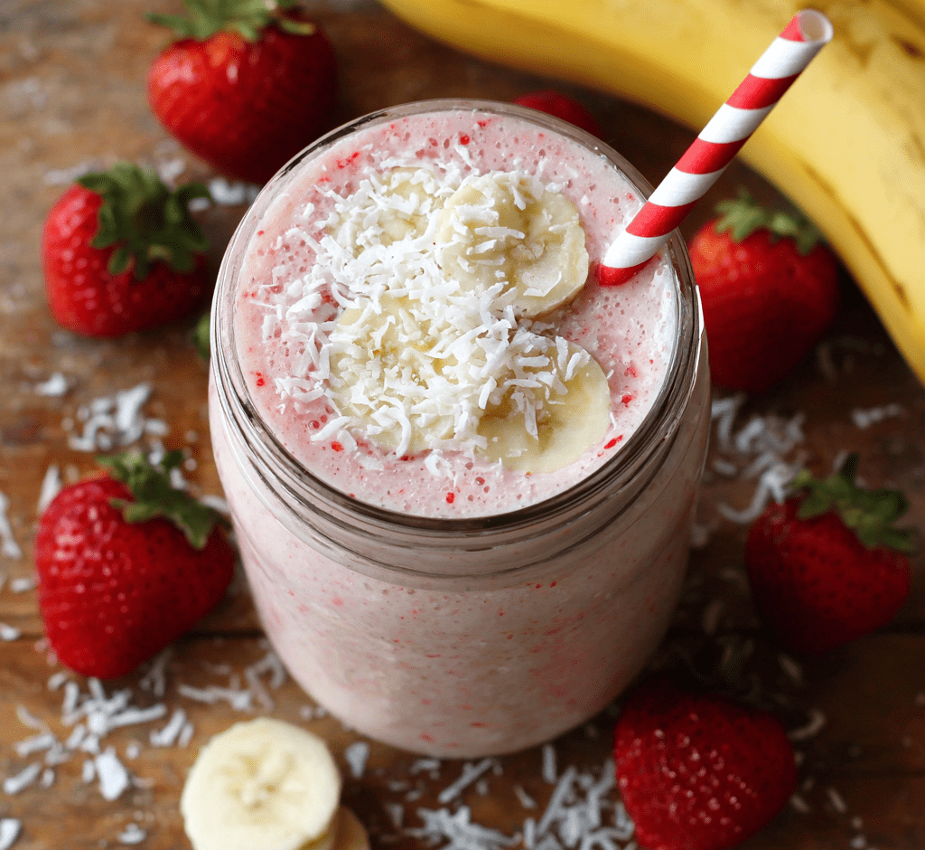 Strawberry Vanilla Coconut Smoothie