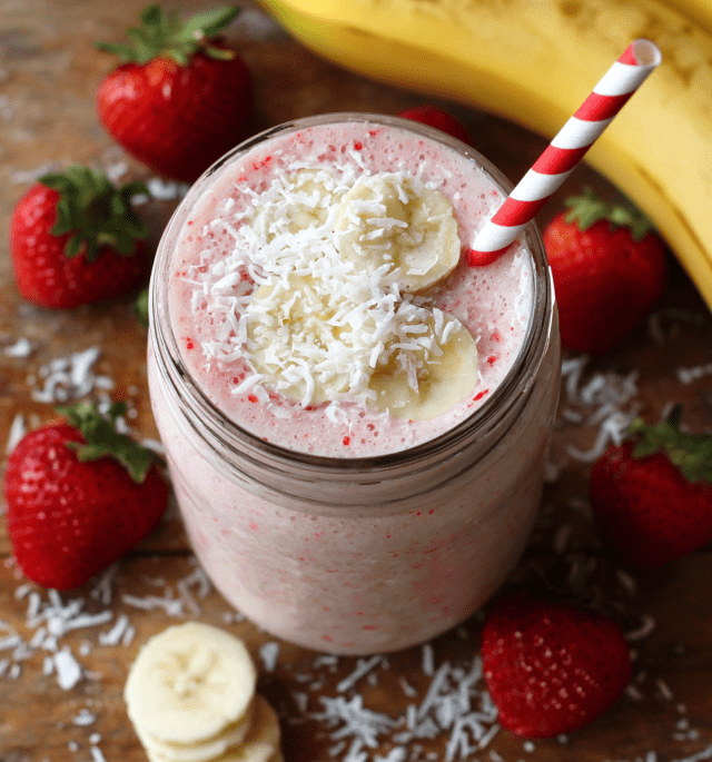 Strawberry Vanilla Coconut Smoothie