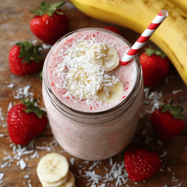 Strawberry Vanilla Coconut Smoothie