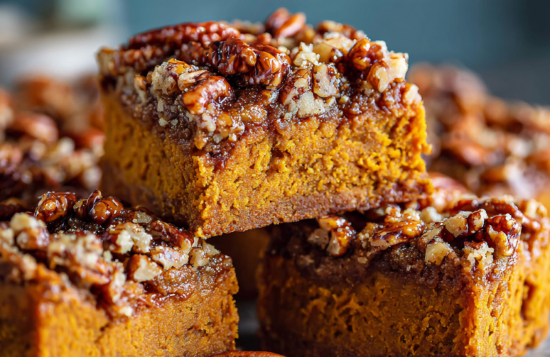 Brown Butter Sweet Potato Blondies with Pecan Crunch