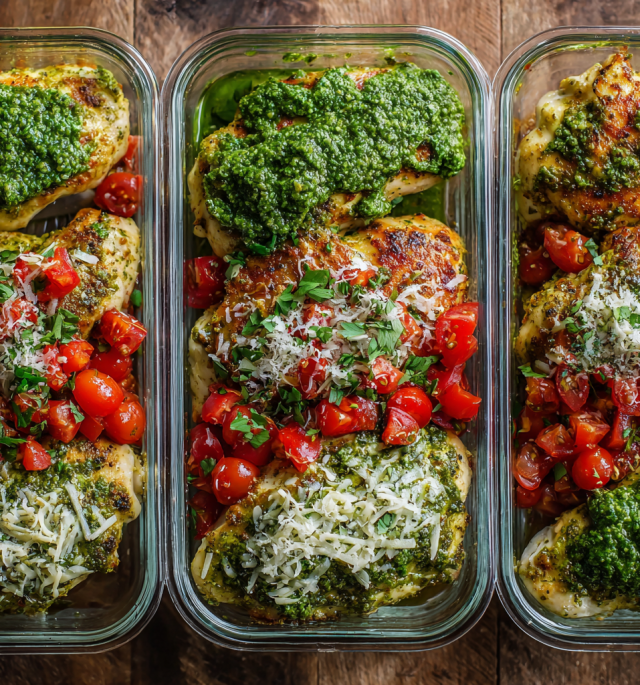 Pesto Chicken Meal Prep Bowls