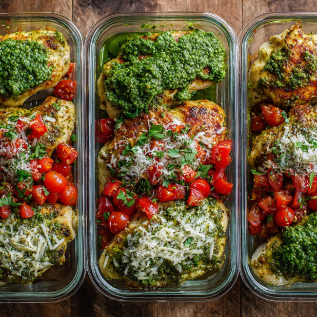 Pesto Chicken Meal Prep Bowls