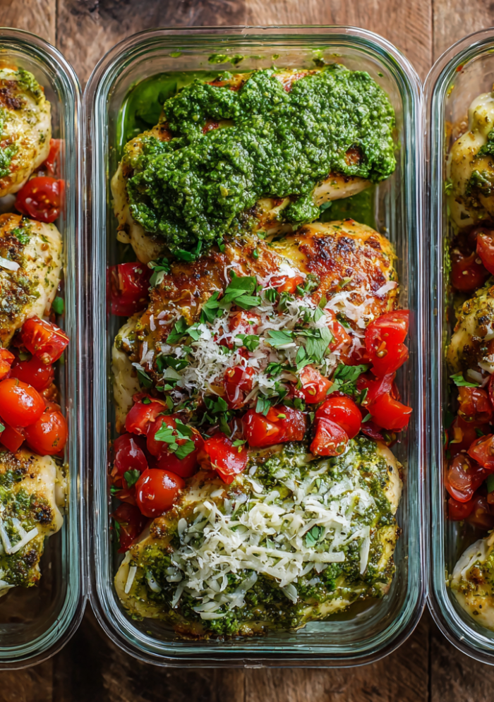 Pesto Chicken Meal Prep Bowls