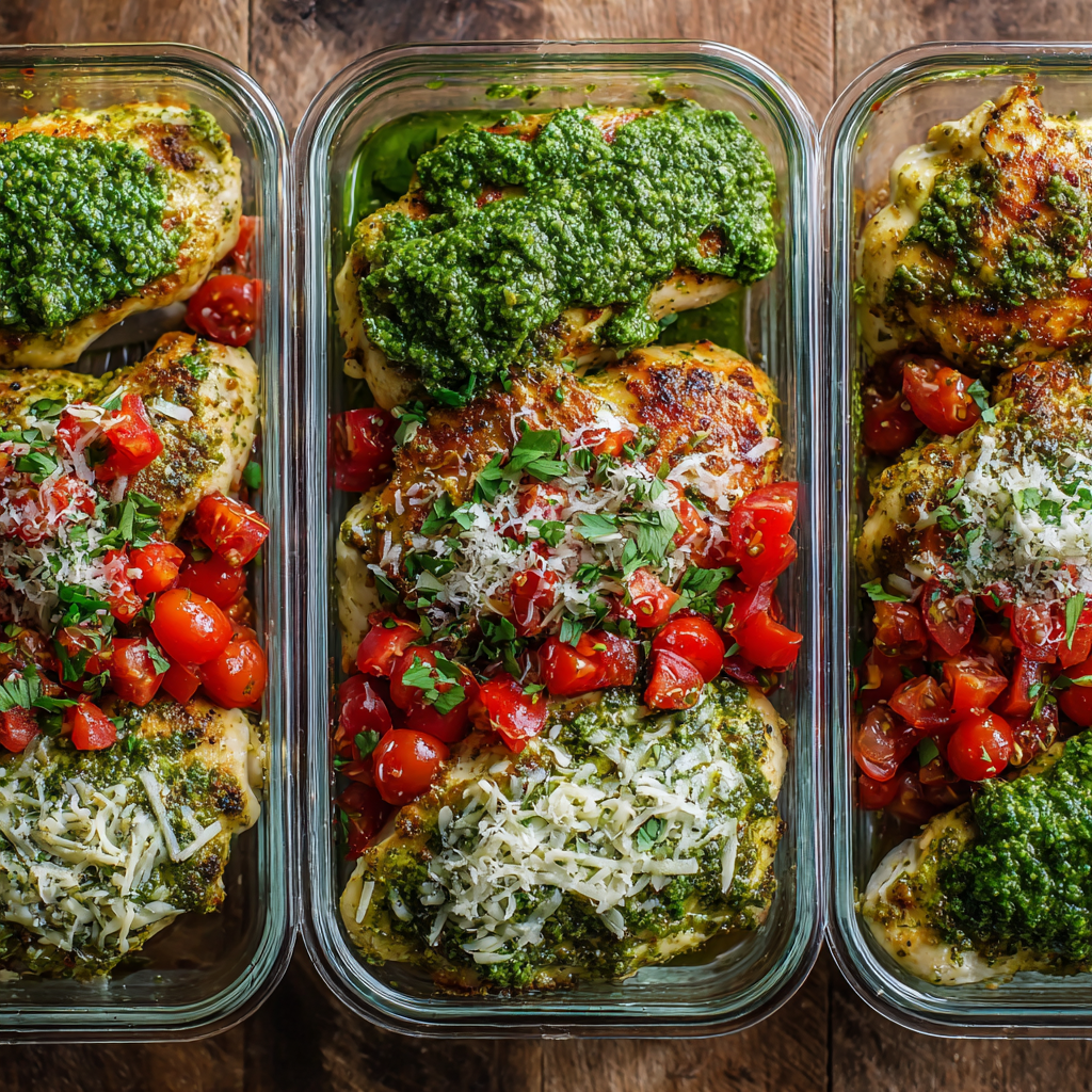 Pesto Chicken Meal Prep Bowls