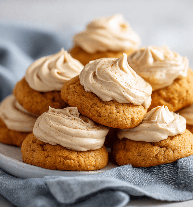 Pumpkin Cookies with Brown Sugar Frosting