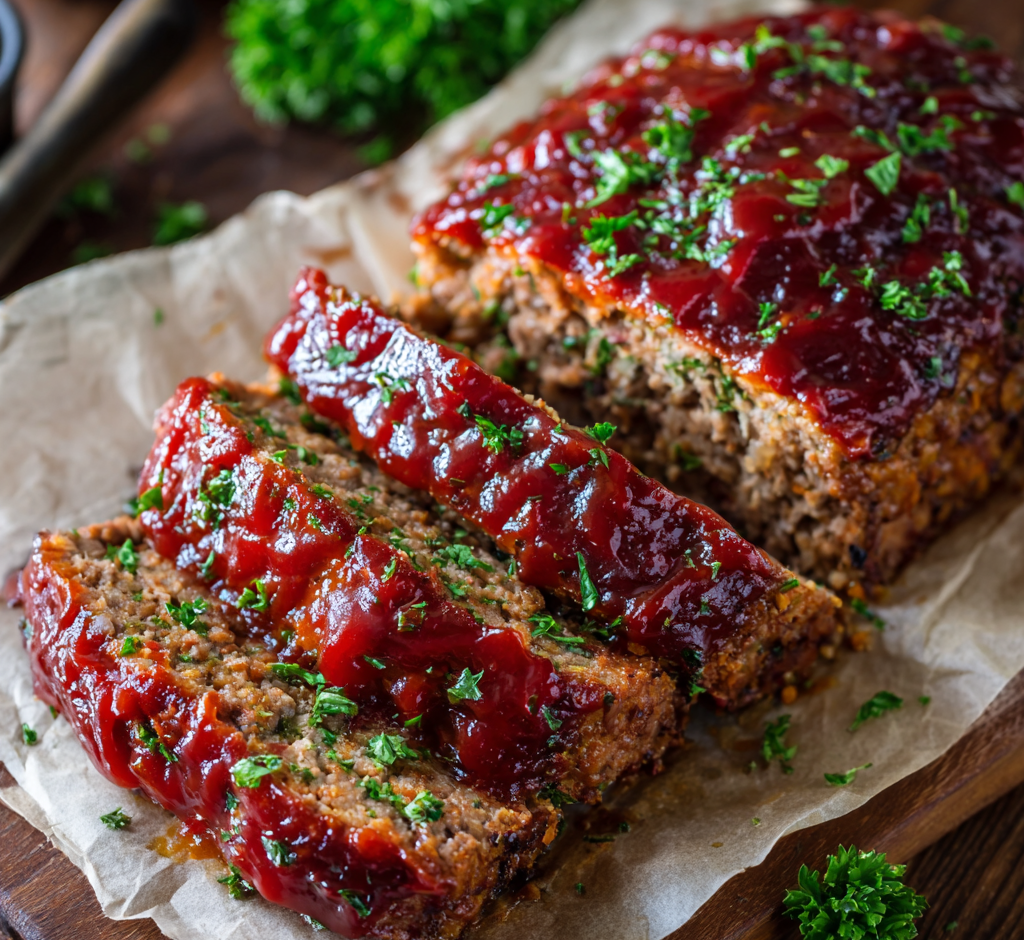 Classic BBQ Meatloaf with Ketchup Glaze