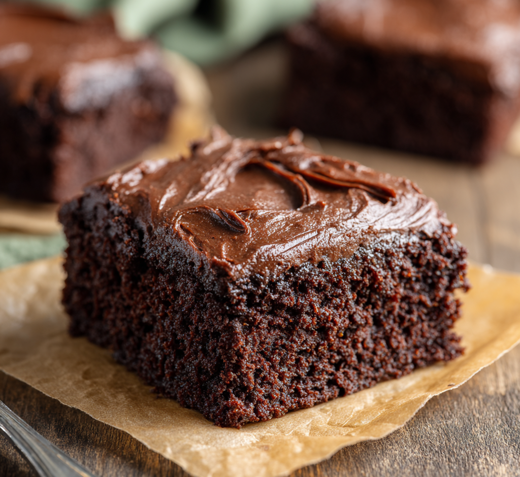 Zucchini Brownies with Silky Cocoa Frosting