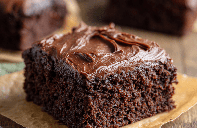 Zucchini Brownies with Silky Cocoa Frosting