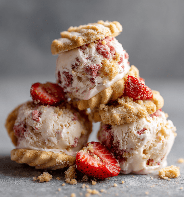 Vegan Strawberry Shortcake Ice Cream Bites
