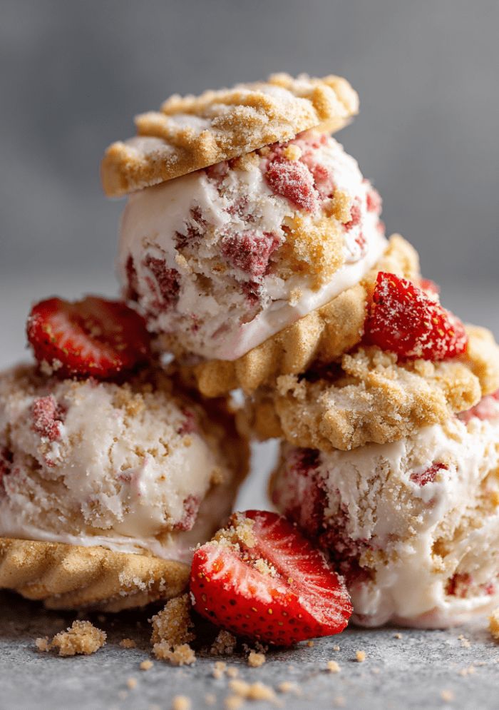 Vegan Strawberry Shortcake Ice Cream Bites