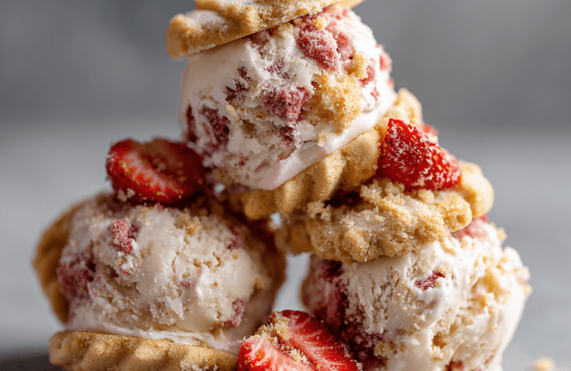 Vegan Strawberry Shortcake Ice Cream Bites