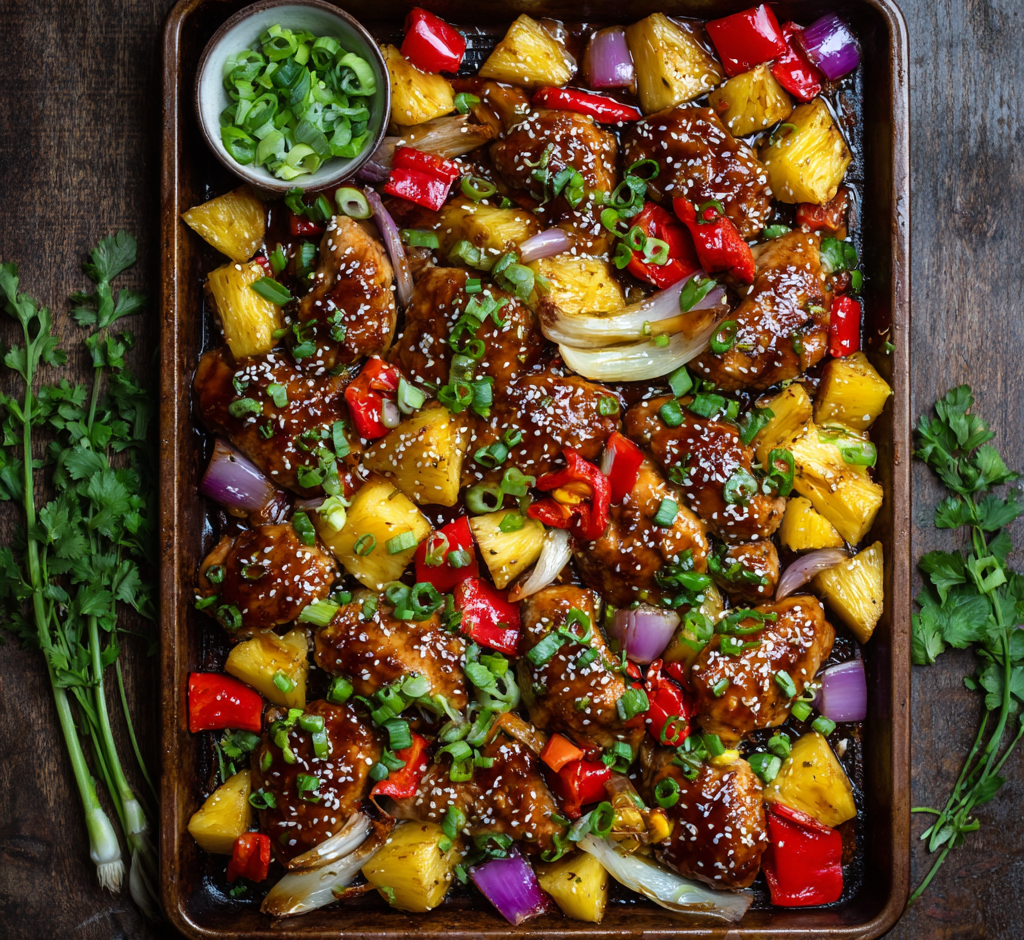 Sheet Pan Teriyaki Chicken with Pineapple