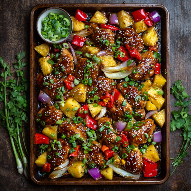 Sheet Pan Teriyaki Chicken with Pineapple