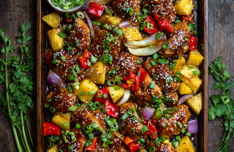 Sheet Pan Teriyaki Chicken with Pineapple