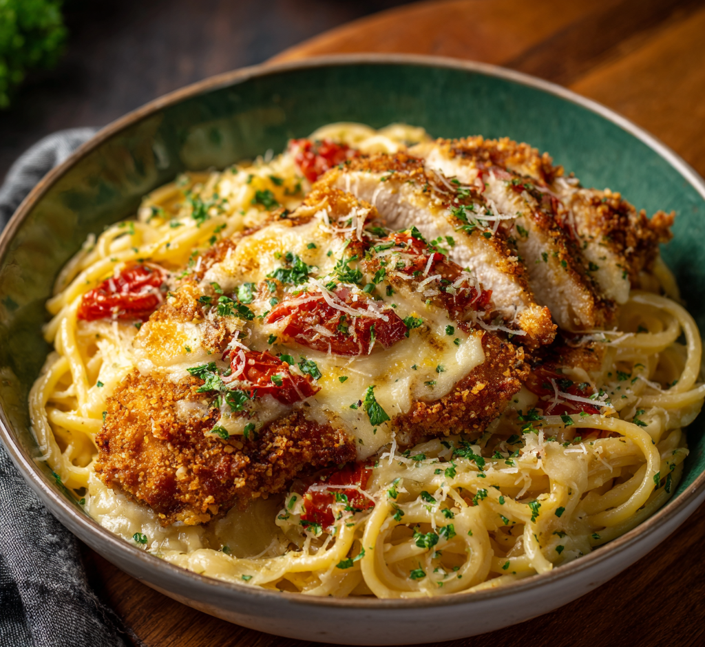 Roasted Garlic Bucatini Alfredo