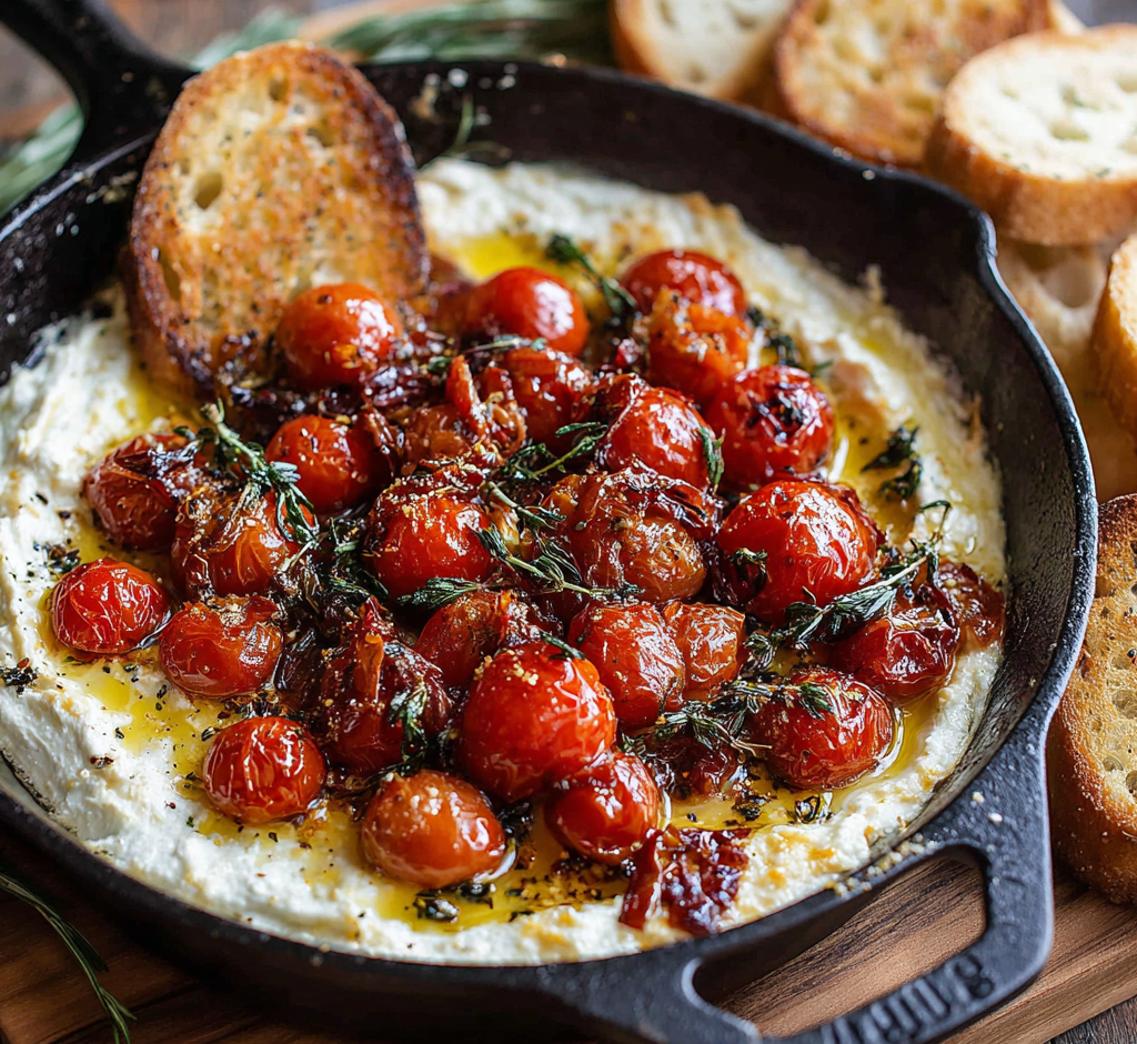 Baked Boursin Dip with Roasted Tomatoes