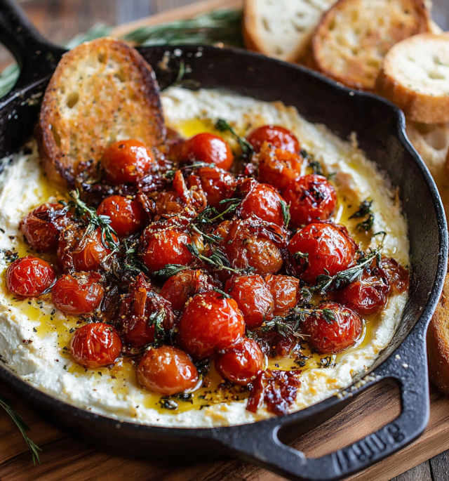 Baked Boursin Dip with Roasted Tomatoes