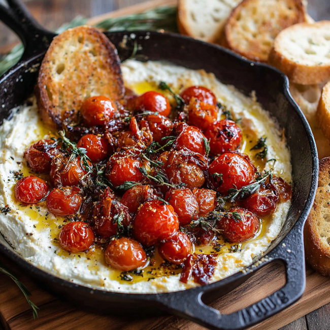 Baked Boursin Dip with Roasted Tomatoes