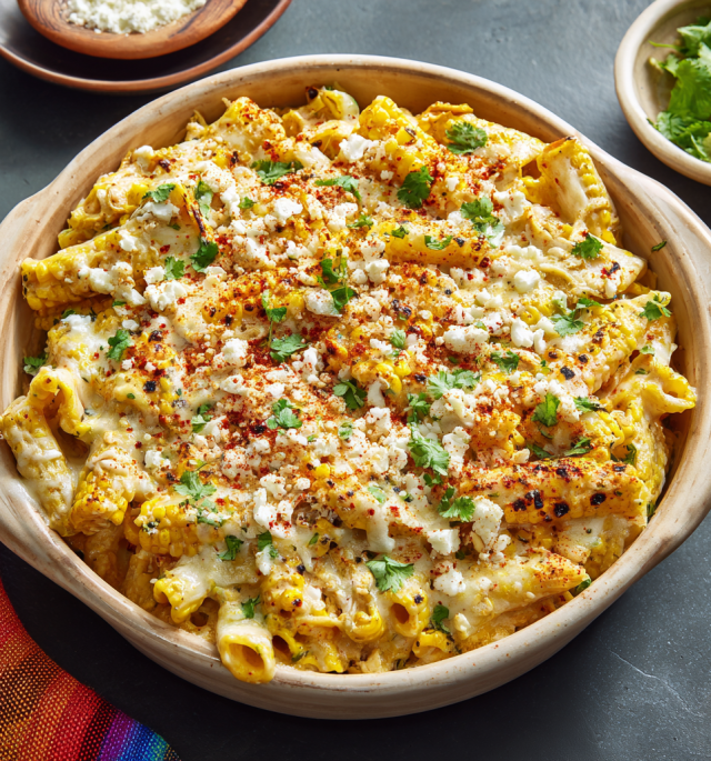 Cheesy Chicken Elote Pasta Bake