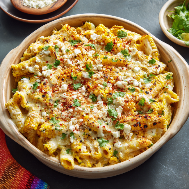 Cheesy Chicken Elote Pasta Bake