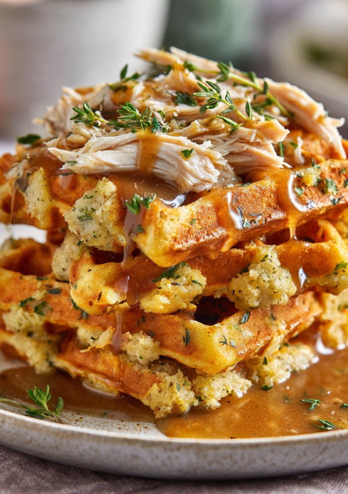 Savory Chicken & Stuffing Waffles