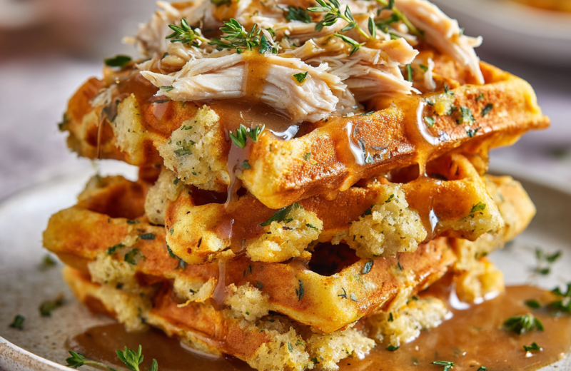 Savory Chicken & Stuffing Waffles