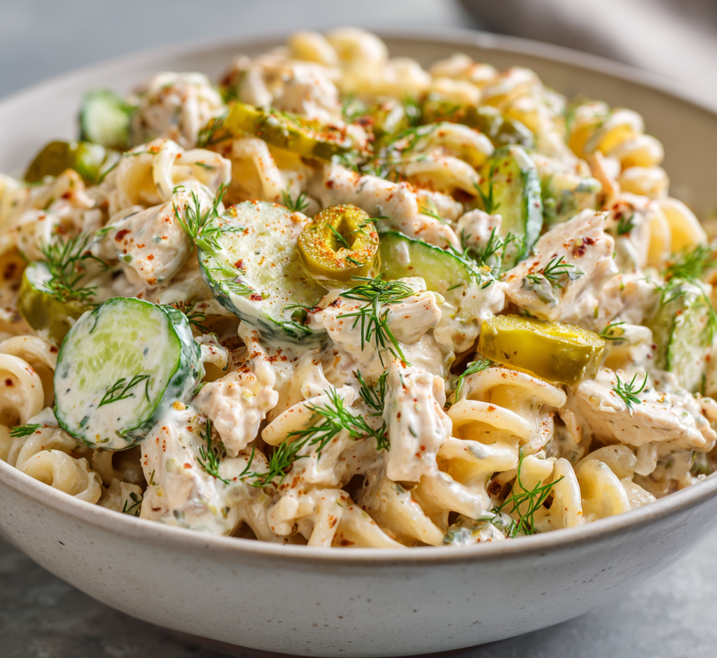 Chicken & Pickle Pasta Salad