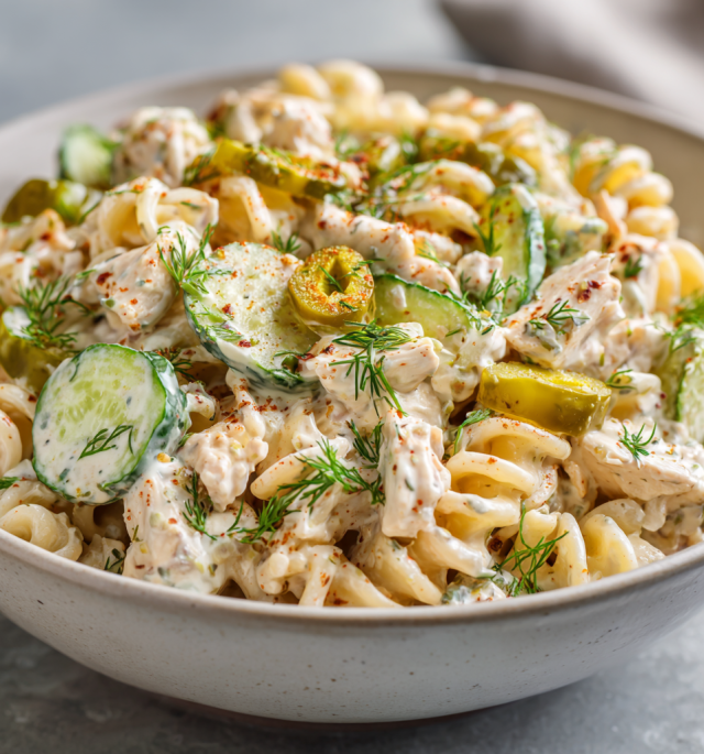 Chicken & Pickle Pasta Salad