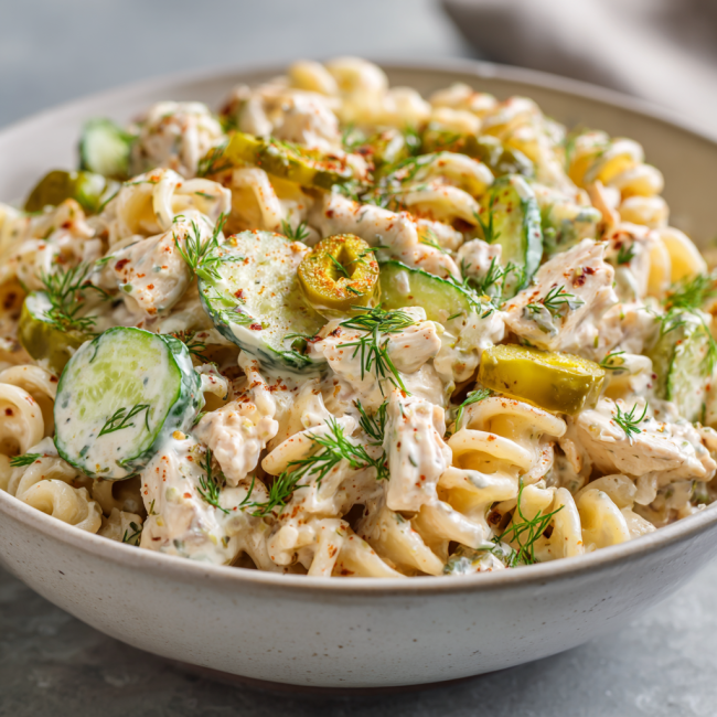 Chicken & Pickle Pasta Salad