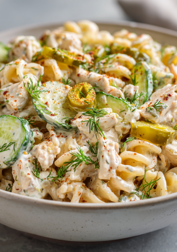 Chicken & Pickle Pasta Salad