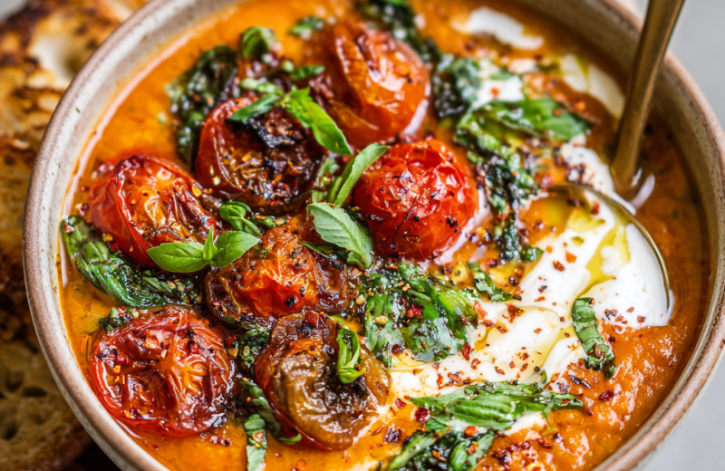 Roasted Tomato, Garlic & Basil Soup