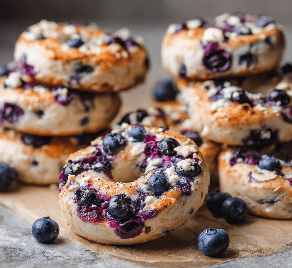 High-Protein Blueberry Bagels