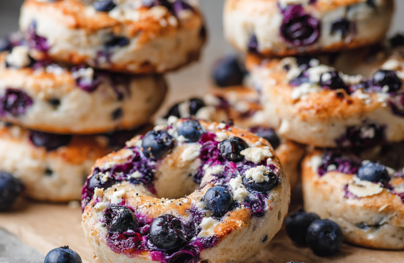 High-Protein Blueberry Bagels