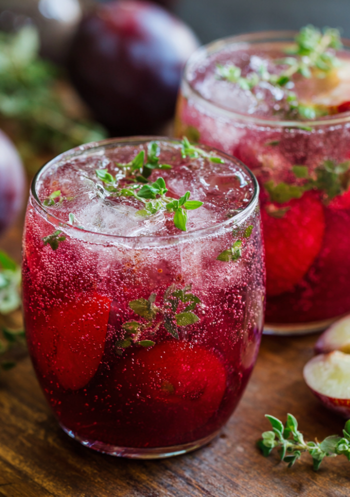 Spiced Plum & Oregano Sparkling Shrub
