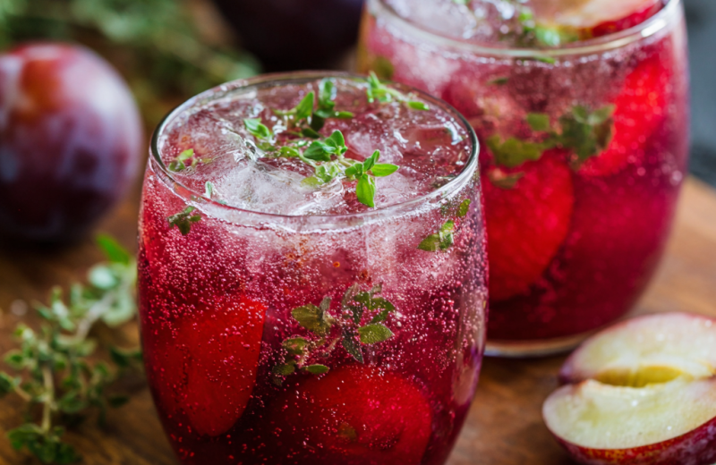 Spiced Plum & Oregano Sparkling Shrub