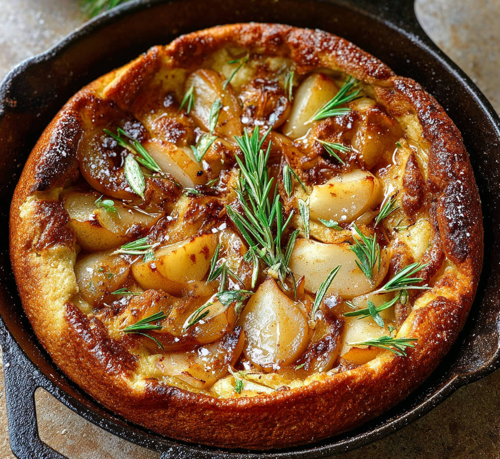 Pear & Rosemary Skillet Pancake
