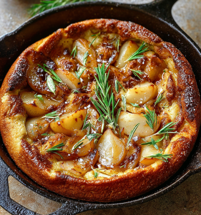 Pear & Rosemary Skillet Pancake