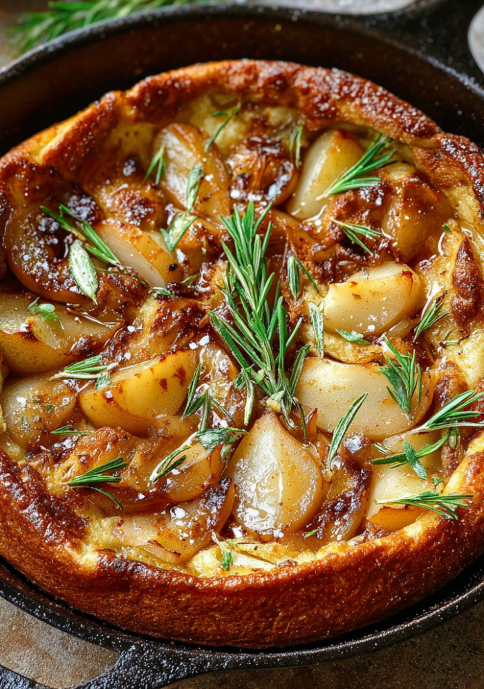 Pear & Rosemary Skillet Pancake
