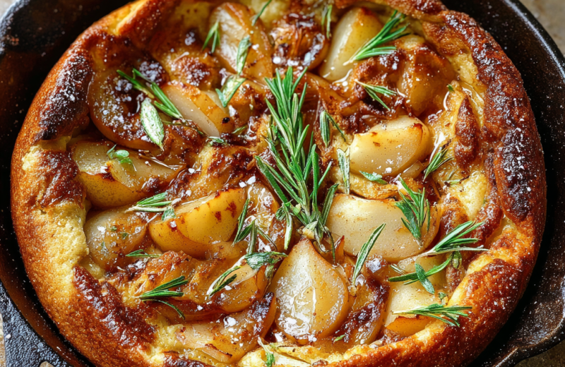 Pear & Rosemary Skillet Pancake