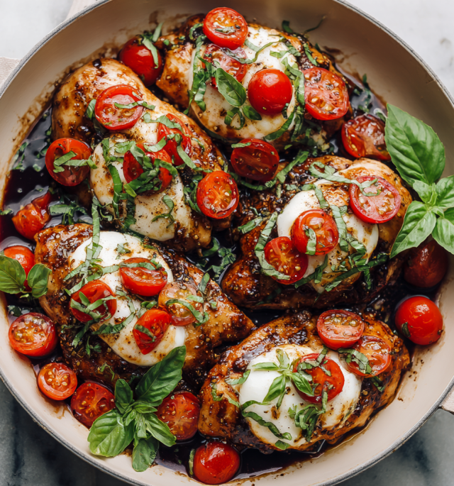 Balsamic Chicken with Mozzarella & Tomato