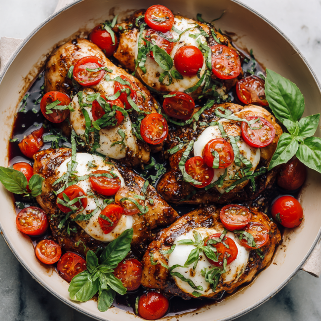Balsamic Chicken with Mozzarella & Tomato