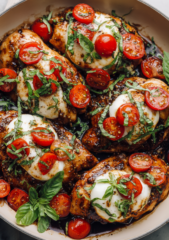 Balsamic Chicken with Mozzarella & Tomato