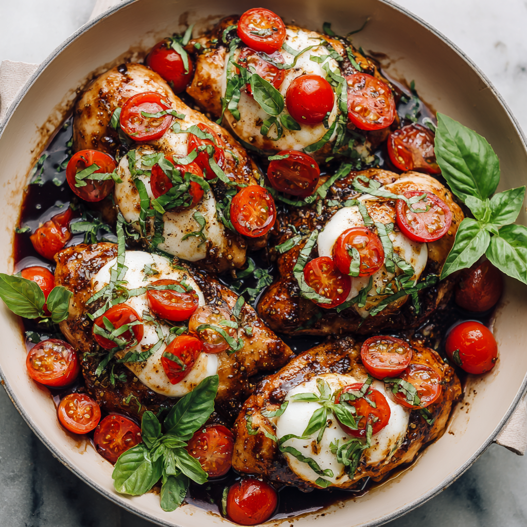 Balsamic Chicken with Mozzarella & Tomato