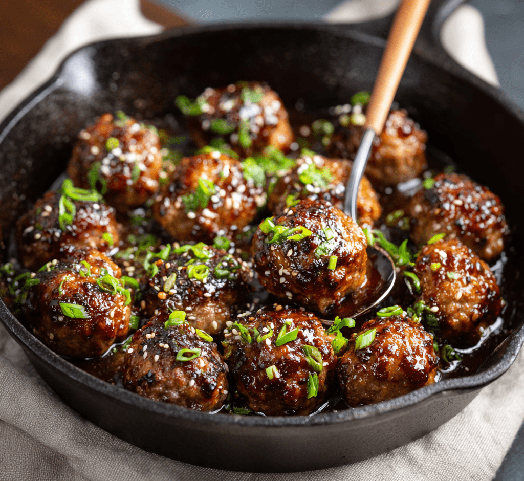 Sweet & Savory Korean-Inspired Beef Meatballs