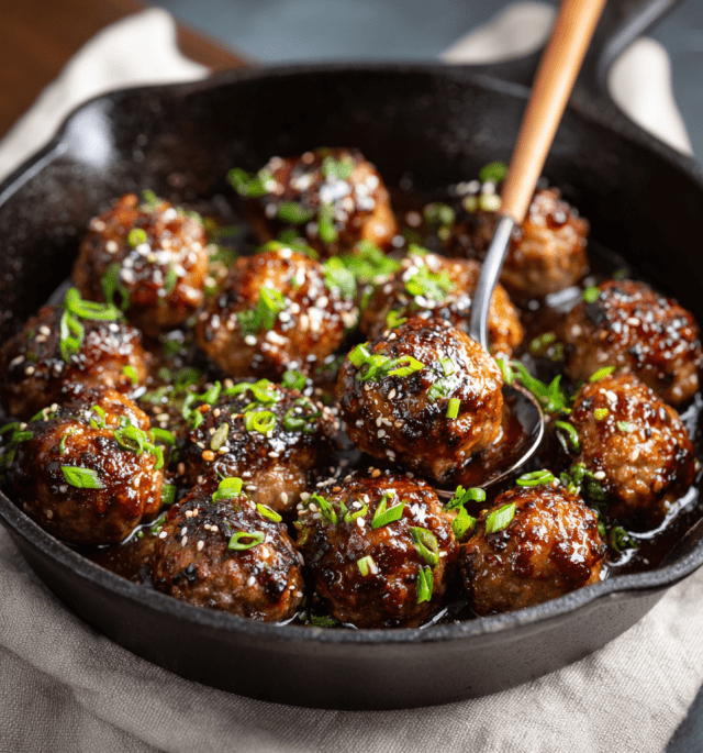 Sweet & Savory Korean-Inspired Beef Meatballs