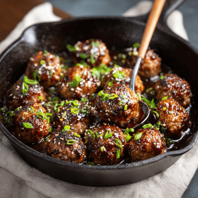 Sweet & Savory Korean-Inspired Beef Meatballs
