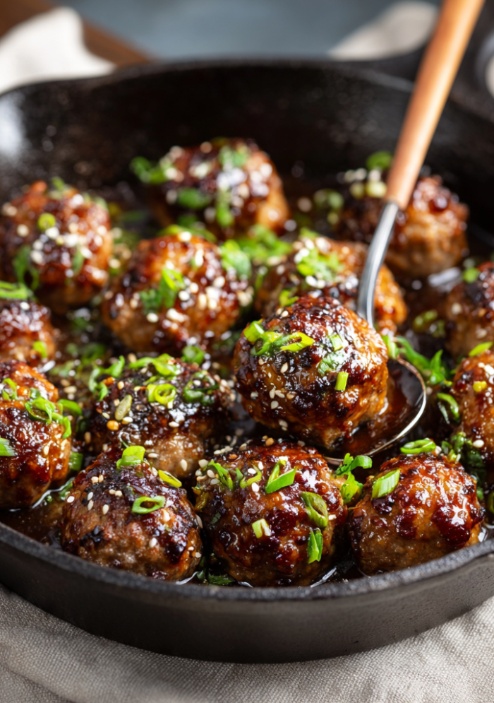 Sweet & Savory Korean-Inspired Beef Meatballs