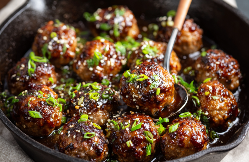Sweet & Savory Korean-Inspired Beef Meatballs