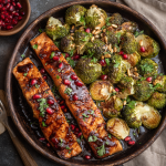 Pomegranate Molasses Salmon with Roasted Broccoli & Brussels