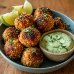 Salmon Balls with Creamy Avocado Sauce